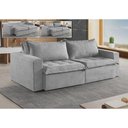 Ver imagem 3 de Sofá Cama 4 Lugares Retrátil Reclinável M-184 Veludo Martins Cinza