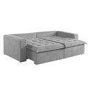 Ver imagem 4 de Sofá Cama 4 Lugares Retrátil Reclinável M-184 Veludo Martins Cinza