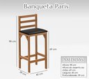 Ver imagem 6 de Kit 4 Banquetas Alta Bar Balcão Luxo Resistente Área Gourmet Sacada Pés Madeira Maciça Cor Nature