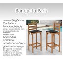 Ver imagem 2 de Kit 4 Banquetas Alta Bar Balcão Luxo Resistente Área Gourmet Sacada Pés Madeira Maciça Cor Nature
