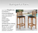 Ver imagem 2 de Kit 4 Banquetas Alta Bar Balcão Luxo Resistente Área Gourmet Sacada Pés Madeira Maciça Cor Nature