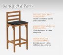 Ver imagem 4 de Kit 4 Banquetas Alta Bar Balcão Luxo Resistente Área Gourmet Sacada Pés Madeira Maciça Cor Nature