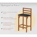 Ver imagem 3 de Kit 4 Banquetas Alta Bar Balcão Luxo Resistente Área Gourmet Sacada Pés Madeira Maciça Cor Nature