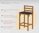 Ver imagem 3 de Kit 4 Banquetas Alta Bar Balcão Luxo Resistente Área Gourmet Sacada Pés Madeira Maciça Cor Nature