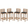 Kit 4 Banquetas Alta Bar Balcão Luxo Resistente Área Gourmet Sacada Pés Madeira Maciça Cor Nature - 1