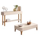 Ver imagem 1 de Mesa de Centro Liz e Aparador Fiero Off White - Hb Móveis