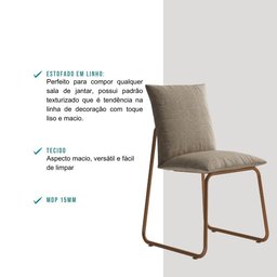 Conjunto 2 Cadeiras de Jantar Soft 1750 Carraro Areia Rose - 4