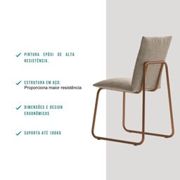 Conjunto 2 Cadeiras de Jantar Soft 1750 Carraro Areia Rose - 5