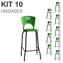 Ver imagem 2 de Kit 10 Banquetas Fixa Alta Piacere - Cor Verde - 34110