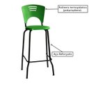 Ver imagem 3 de Kit 10 Banquetas Fixa Alta Piacere - Cor Verde - 34110