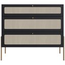 Ver imagem 3 de Cômoda com 03 Gavetas para Quarto Closet Industrial Indy A03 Nero Dourado - Lyam Decor