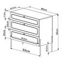 Ver imagem 5 de Cômoda com 03 Gavetas para Quarto Closet Industrial Indy A03 Nero Dourado - Lyam Decor