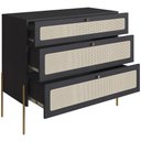 Ver imagem 6 de Cômoda com 03 Gavetas para Quarto Closet Industrial Indy A03 Nero Dourado - Lyam Decor