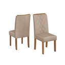 Ver imagem 3 de Conjunto Sala de Jantar 4 Cadeiras Tampo de Vidro Dj Moveis Kiara Freijó Ayla Creme