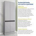 Ver mais imagens de Paneleiro Planejado 4 Portas 70cm Nara CabeCasa MadeiraOriginals Cinza