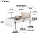 Ver imagem 4 de Cama Solteiro Bau 2 Gavetas Mdf Tamires Capitone Branco Bege Decmade