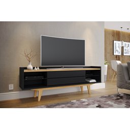 Rack Diament 160 com Nicho em Vidro para Tv até 75” - Preto - 2