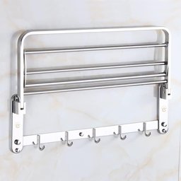 Suporte Embralumi Porta Toalha Ajustável Parede C/ 5 Ganchos Banheiro Toalheiro - 4