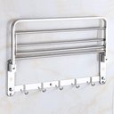 Ver imagem 4 de Suporte Embralumi Porta Toalha Ajustável Parede C/ 5 Ganchos Banheiro Toalheiro