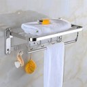 Ver imagem 2 de Suporte Embralumi Porta Toalha Ajustável Parede C/ 5 Ganchos Banheiro Toalheiro