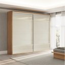 Ver imagem 1 de Guarda Roupa 2 Portas de Correr 2 Gavetas 267cm 100% MDF Off White/Freijó