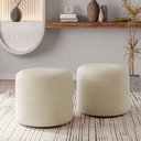 Ver imagem 1 de Kit 2 Puffs Orgânico Ello Design Sofisticado em Tecido Bouclé Italiano Bege