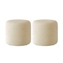 Ver imagem 5 de Kit 2 Puffs Orgânico Ello Design Sofisticado em Tecido Bouclé Italiano Bege