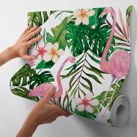Papel de Parede Adesivo Decorativo Botanic Folhagens - Kit 10 Metros