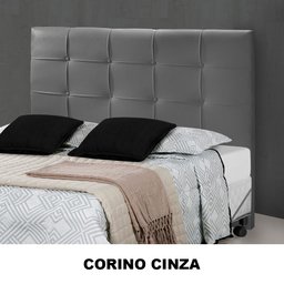 Cabeceira Cama Box Queen 1.60 Hadassa Corino Cinza Grafite - LH Móveis - 2
