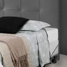 Cabeceira Cama Box Queen 1.60 Hadassa Corino Cinza Grafite - LH Móveis - 9