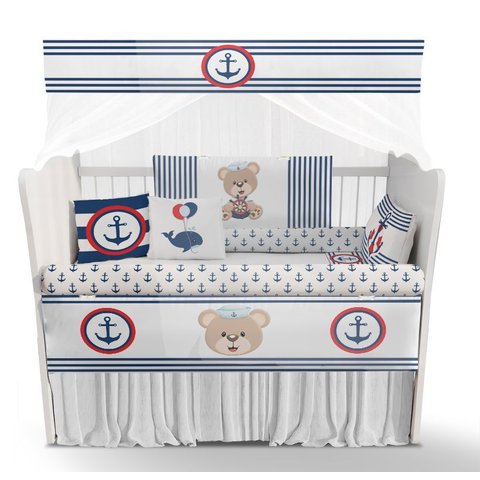 Kit Berço Enxoval de Bebê Ursinho Marinheiro