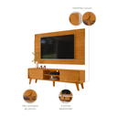 Ver imagem 5 de Rack com Painel para TV até 65 Polegadas 182cmx150,5cm Duna Marrom Cinamomo