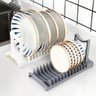 Escorredor de Pratos Louças Pia Organizador Prático Armários Cinza - 5