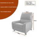 Ver imagem 3 de Poltrona Retrátil Reclinável Vivian 96cm Couro Café - Sallar Home