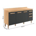 Ver imagem 2 de Balcão Intenza com Tampo 160 cm com 4 Portas e 2 Gavetas