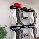 Ver imagem 2 de Kit Closet com Cabideiros e Prateleiras Preto Organização Moderna para Seu Quarto