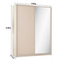 Ver imagem 4 de Roupeiro Bend Mdf 190cm 2 Portas com Espelho Lateral Curva Luna C831