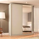 Ver imagem 1 de Roupeiro Bend Mdf 190cm 2 Portas com Espelho Lateral Curva Luna C831