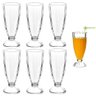 Jogo Taca Copo de Vidro para Suco Milk Shake Kit 6 Peças Sobremesa e Sorvete Alta Grande Retro - 1