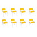 Ver imagem 2 de Kit 8 Cadeira Iso Infantil Creche, Escola Base Branco Amarelo