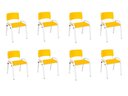 Ver imagem 2 de Kit 8 Cadeira Iso Infantil Creche, Escola Base Branco Amarelo