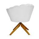 Ver imagem 3 de Poltrona Decorativa Pétala Pés Madeira Giratório Suede Branco - Ds Estofados