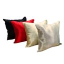 Ver imagem 2 de Kit 4 Capa Almofadas Cetim 35x35 Luxo Ziper Invisivel - Magic Enxovais Vermelho