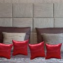 Ver imagem 6 de Kit 4 Capa Almofadas Cetim 35x35 Luxo Ziper Invisivel - Magic Enxovais Vermelho