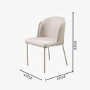 Ver imagem 2 de Cadeira Aurora em Linho Bege e Couro Pérola Pés em Metal Champanhe