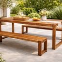 Ver imagem 1 de Mesa Rustica Jardim Baren Yescasa Marrom/Nogueira