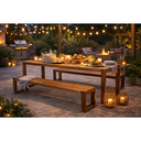 Ver imagem 6 de Mesa Rustica Jardim Baren Yescasa Marrom/Nogueira