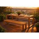 Ver mais imagens de Mesa Rustica Jardim Baren Yescasa Marrom/Nogueira