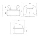 Ver imagem 4 de Poltrona Geórgia Giratória em Bouclé Sheep Gold Bege - Home Mobily