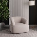 Ver imagem 2 de Poltrona Geórgia Giratória em Bouclé Sheep Gold Bege - Home Mobily